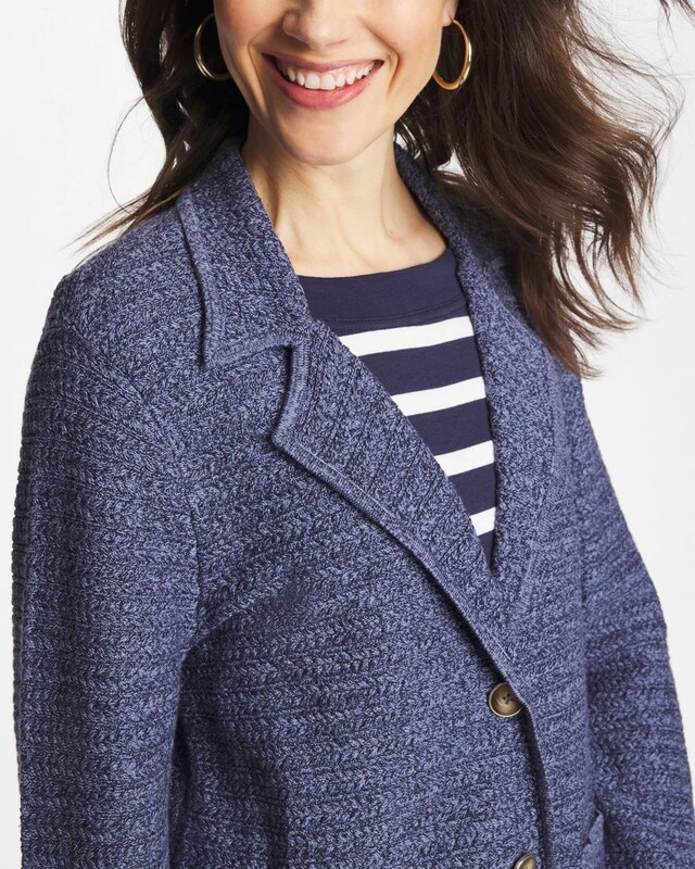 Denim Inspired Textured Cardigan - image 4